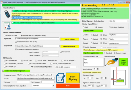 Digital Signer v10.5.0.00