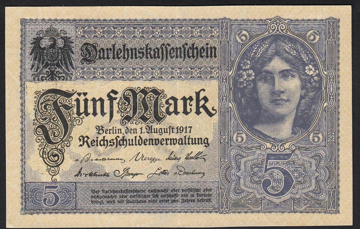 5 Mark Darlehnskassenschein 1917 S-banknote1