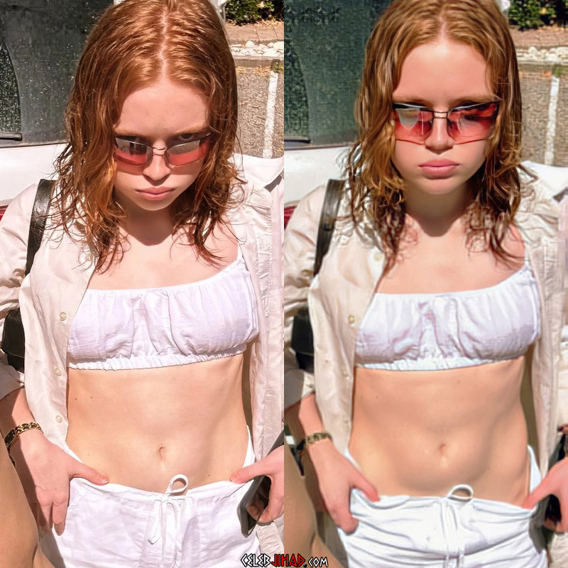 sadie-sink-stomach-flash
