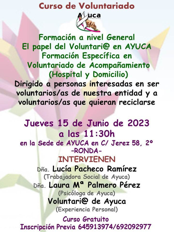 Curso de formación de Voluntariado de AYUCA