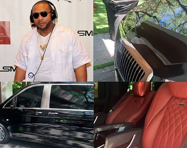 Timbaland with his Mercedes gifted by Swizz Beatz