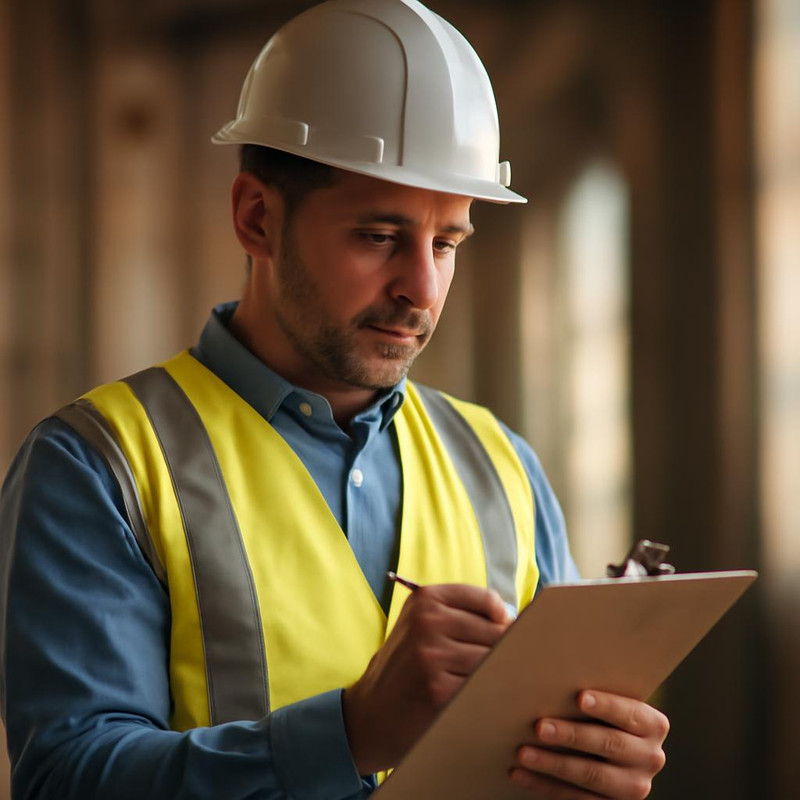 Инспектор проводит проверку соблюдения норм охраны труда