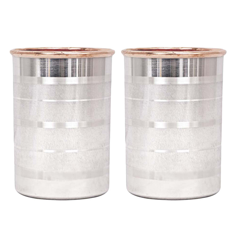 Vaso de vidrio de cobre puro y acero capacidad 250 ml hotel hogar y cocina para regalo - Imagen 2 de 5