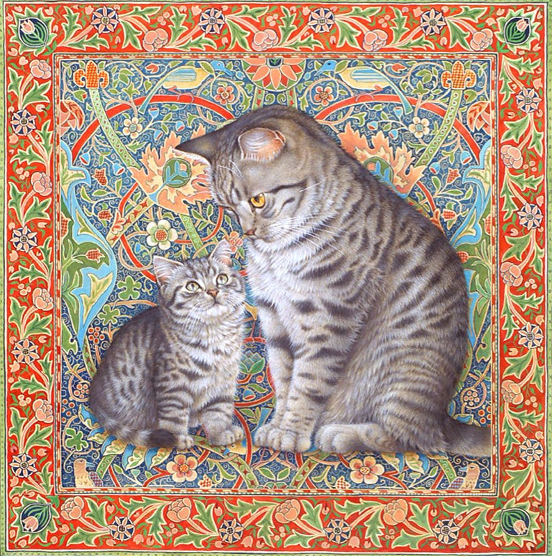 MINTAKA-WITH-HIS-MOTHER-LUCY-ON-AN-ENGLISH-CARPET-WM-MORRIS-BULLESWOOD-CARPET-1-C1-1