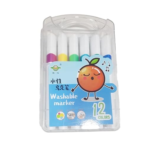 12 Colors Washable Markers Set