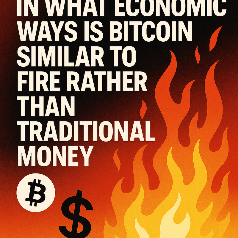 In what economic ways is Bitcoin similar to fire rather than traditional money
