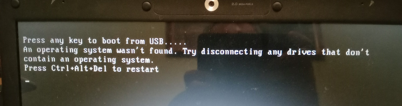 Окно с ошибкой