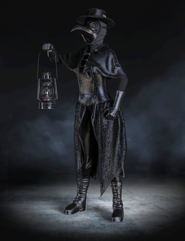 Halloween Plague Doctor Outfit for Genesis 8 and 8.1 Females