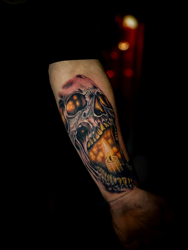Color realism portrait tattoo in Rotterdam