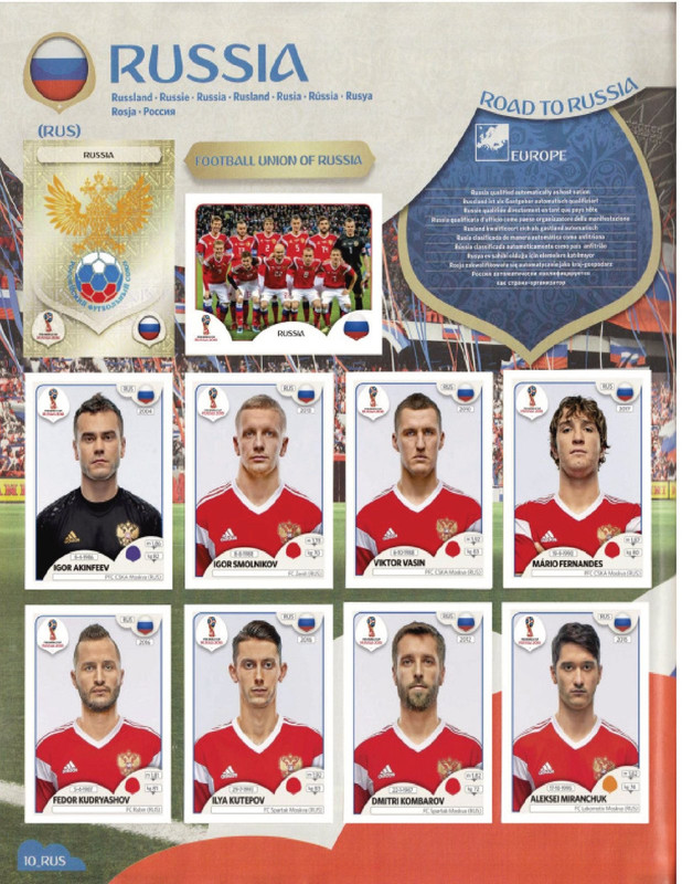 Album Panini Rusia 2018-12