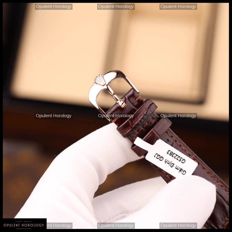 Rolex Cellini Dual Time 50525 White Dial 18K Gold Plated 39mm