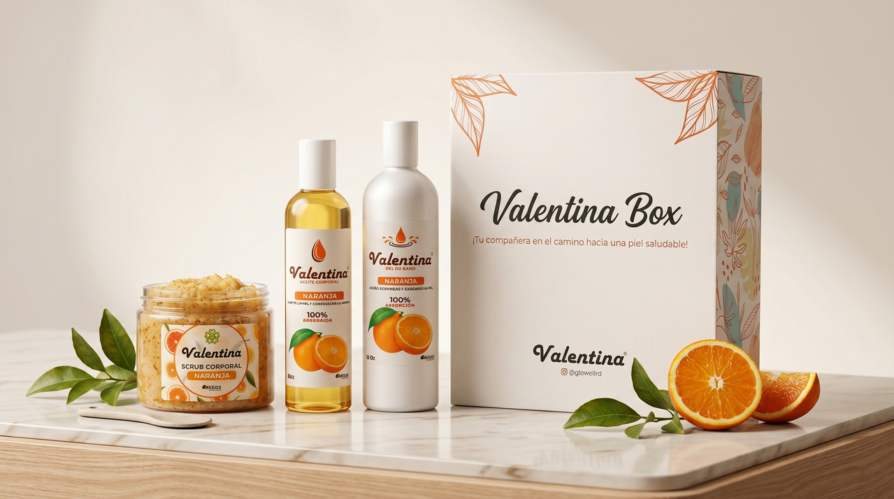 Valentina Box Naranja - Kit de cuidado corporal refrescante