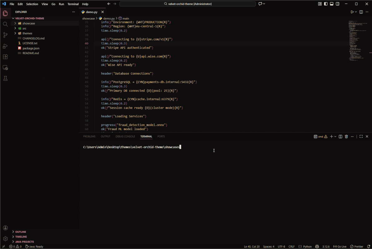 Velvet Orchid Theme Demo GIF