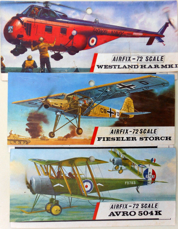 Airfix T3 Headers 4 Westland H.A.R. Mk.I - Fieseler Storch - Avro 504K
