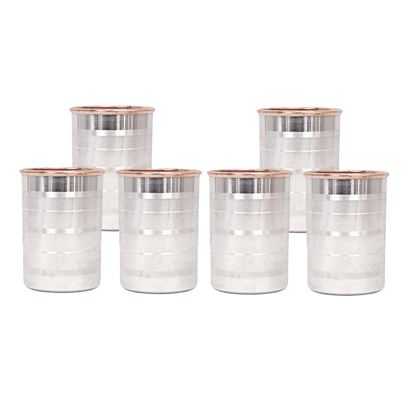 Vaso de vidrio de cobre puro y acero capacidad 250 ml hotel hogar y cocina para regalo - Imagen 4 de 5
