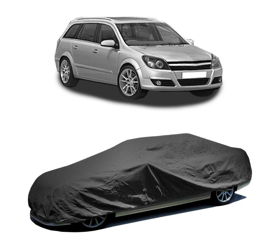 Husa tip prelata auto pentru OPEL ASTRA H Estate (A04) 2004 - 2014,culoare negru, material textil impermeabil, rezistanta la intemperii praf UV, CARPASSION Husa Protectie