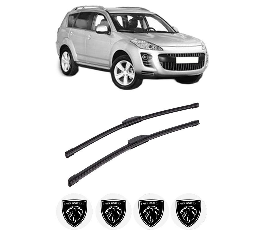 Set stergatoare auto PEUGEOT 4007 (VU_, VV_) din 2007-2013, pentru parbriz auto, 2 bucati, Bosch Aerotwin Retrofit, din cauciuc siliconat rezistent, 4 Stickere Auto PEUGEOT