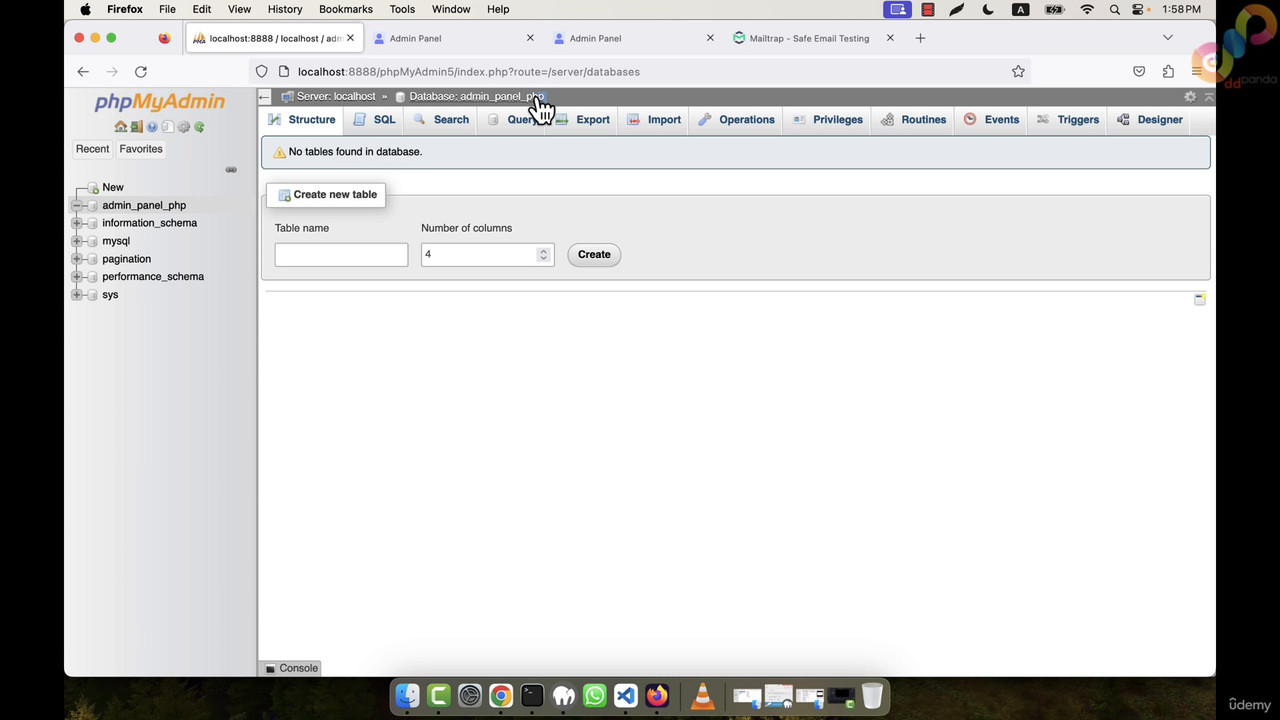 15 Config File and Mailtrap Setup 0000 00 01 42 screenshot