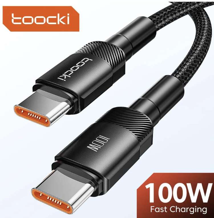 AliExpress: Toocki-Cable tipo C a USB C, carga rápida 100, 3,0 W 
