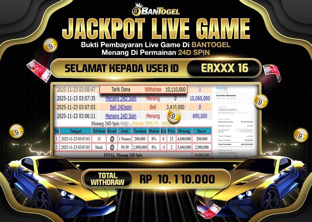 BUKTI JACKPOT LUNAS BANTOGEL