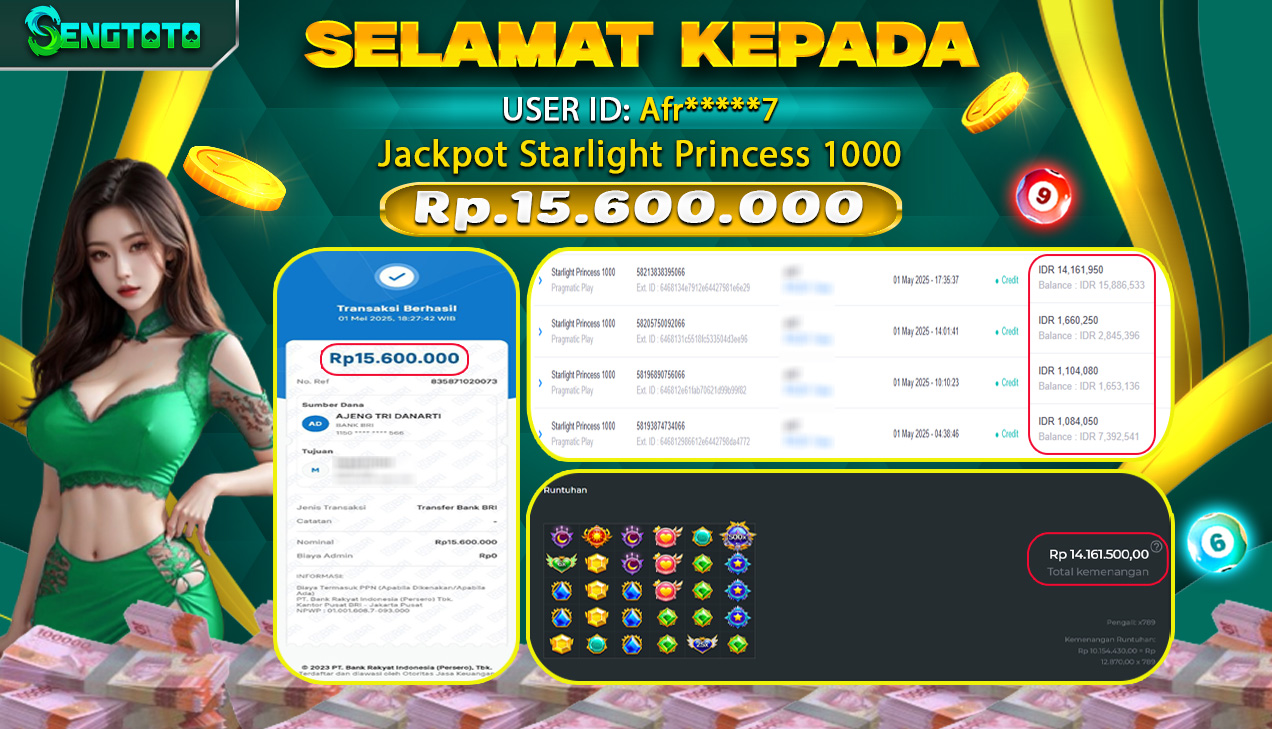 BUKTI PEMBAYARAN SLOT STARLIGHT PRINCESS 1000