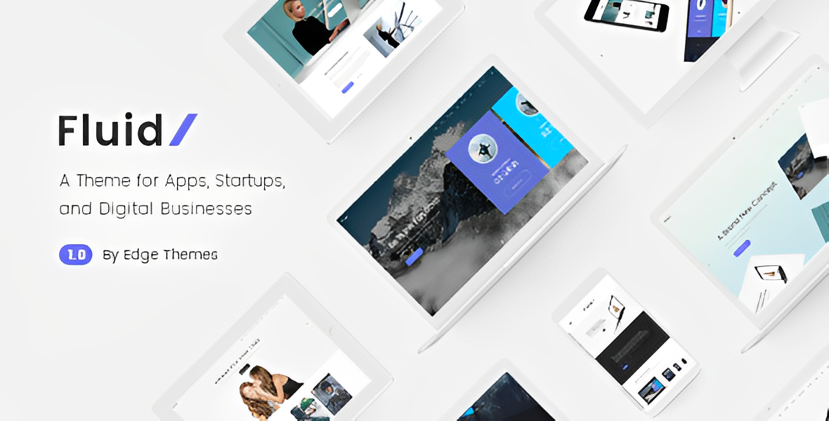 Fluid – Startup And App Landing Page Theme WordPress