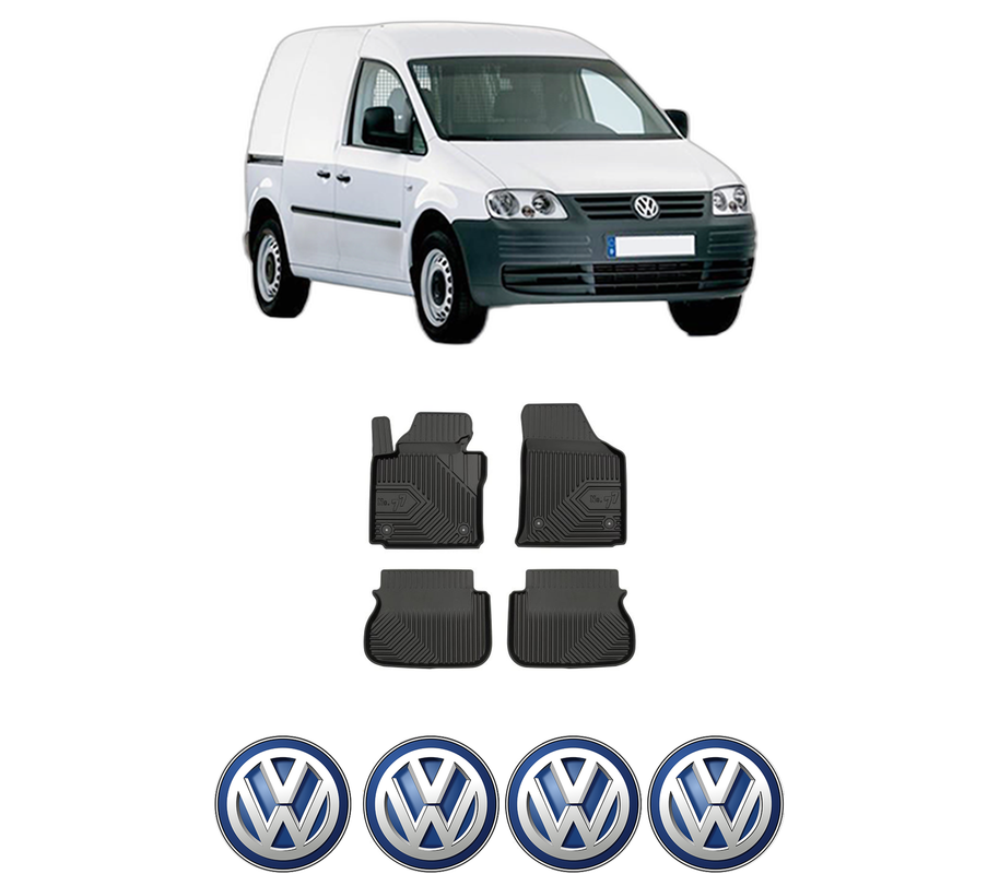Set covorase presuri Volkswagen CADDY III MPV (2KB, 2KJ, 2CB, 2CJ) din 2004-2015, auto, din cauciuc thermoplastic, 4 Stickere auto cu Volkswagen