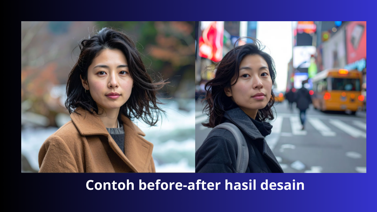Contoh before-after hasil desain grafis (niksproduction)