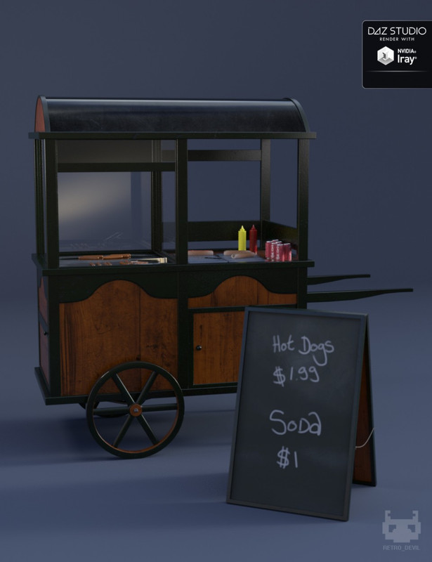 Vintage Hot Dog Cart 