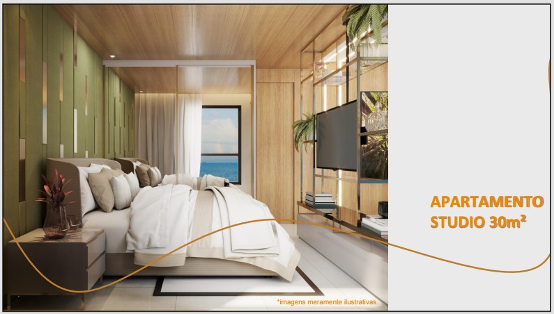 Quarto do Beiramar Prince Beach Home com acabamento moderno e vista