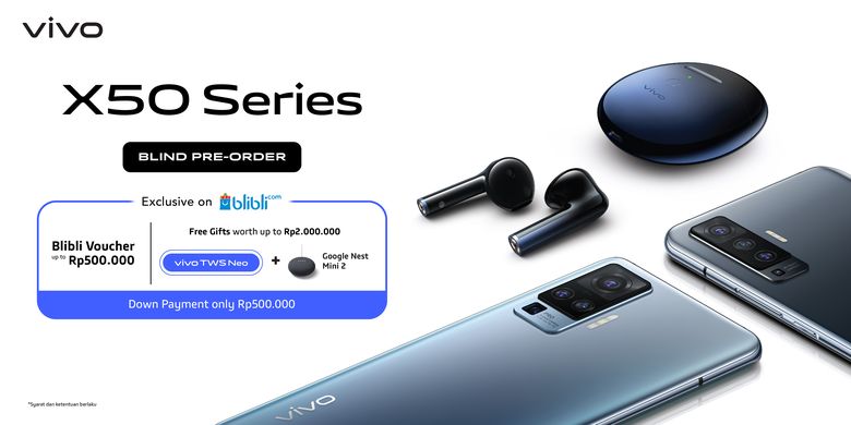 Pre-order Vivo X50 Series di e-commerce Blibli.com