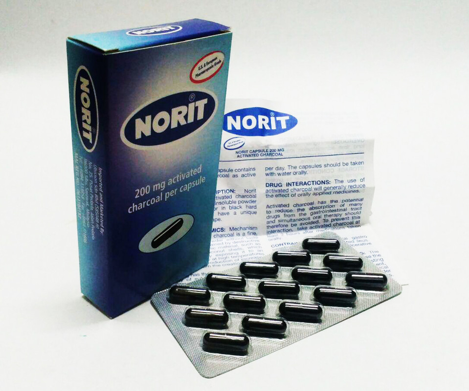 NORIT Activated Charcoal 200mg Gastrointestinal tract Flatulence