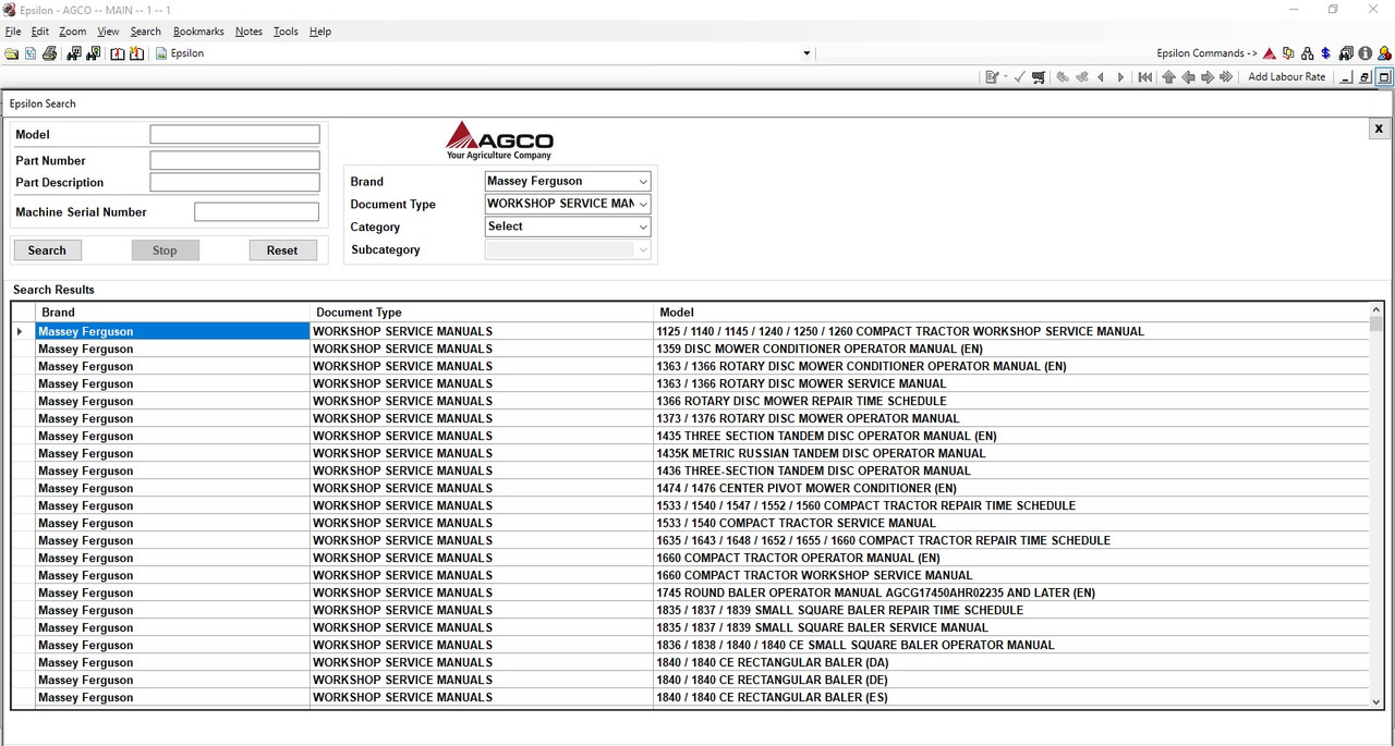Massey Ferguson EU Workshop