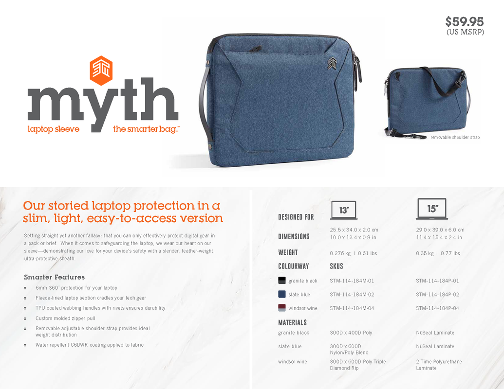 STM Myth - Notebook sleeve - 13 - slate blue