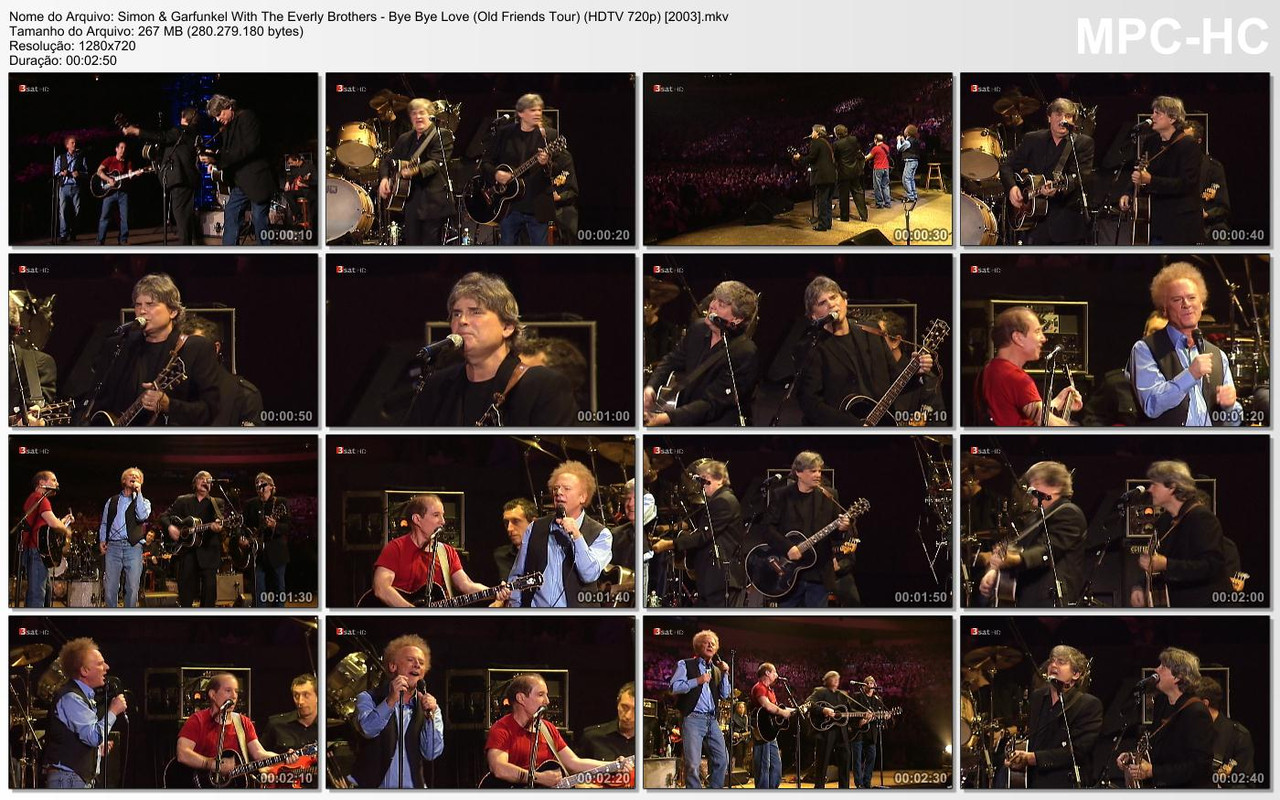 Simon & Garfunkel With The Everly Brothers - Bye Bye Love (Old Friends Tour) (HDTV 720p) [2003]