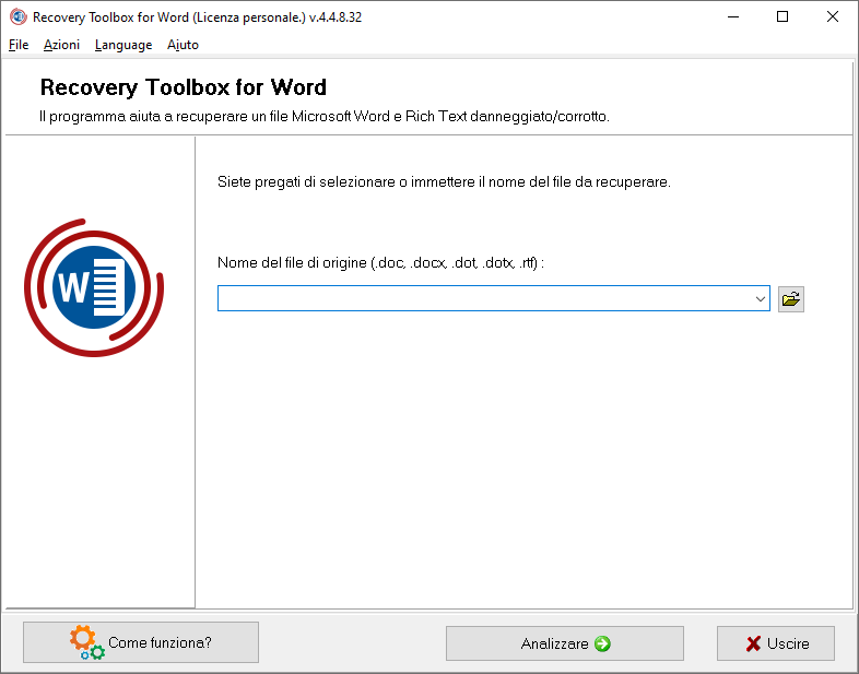 Recovery Toolbox for Word 4.4.8.32 Multilingual Untitled