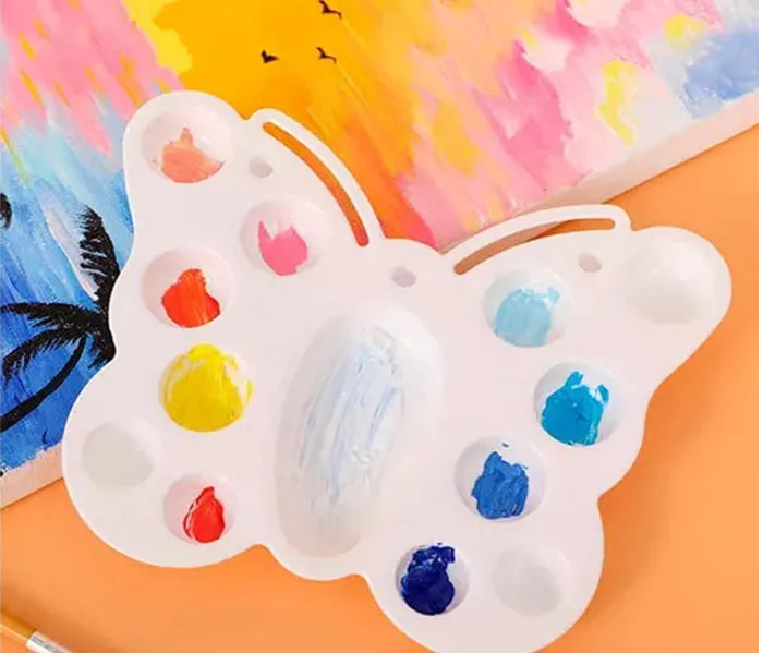 Paleta mezcladora de pinturas molde tipo mariposa
