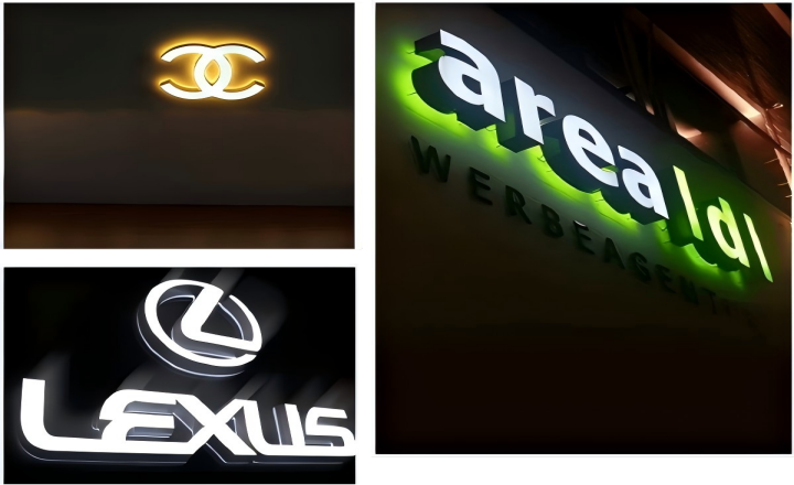 MLC-12-FB front and back halo illuminated sign view 2