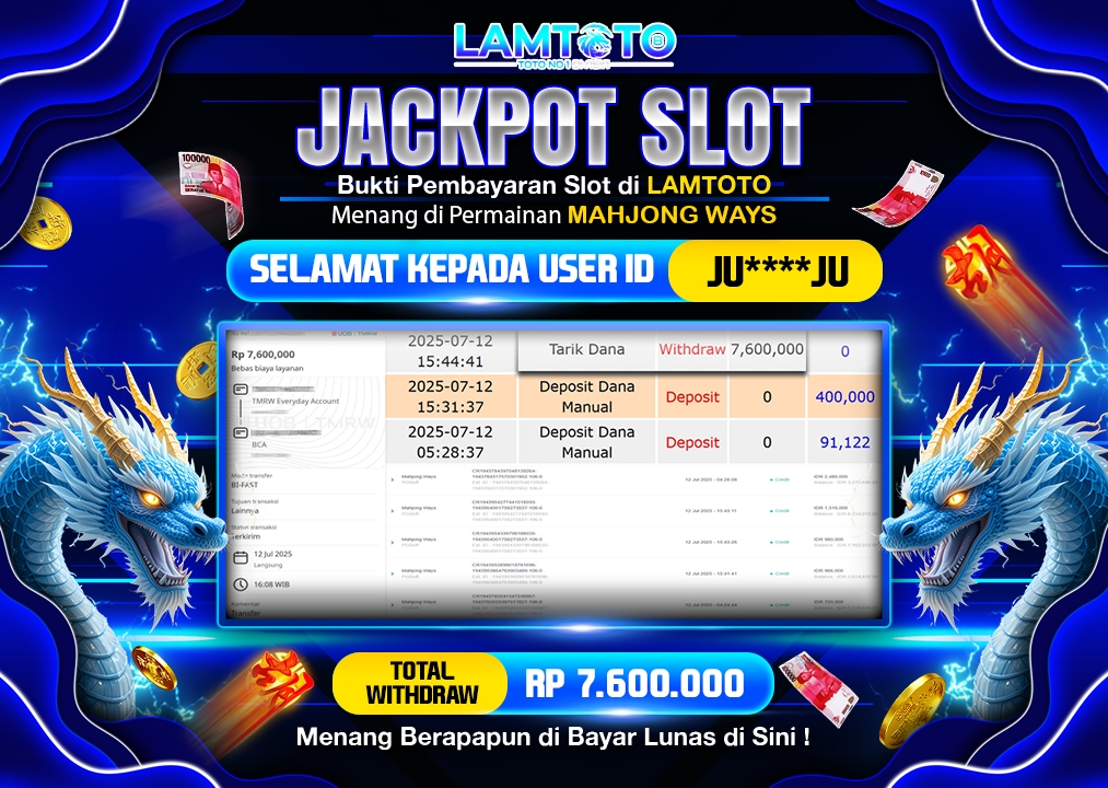 BUKTI JACKPOT LUNAS LAMTOTO