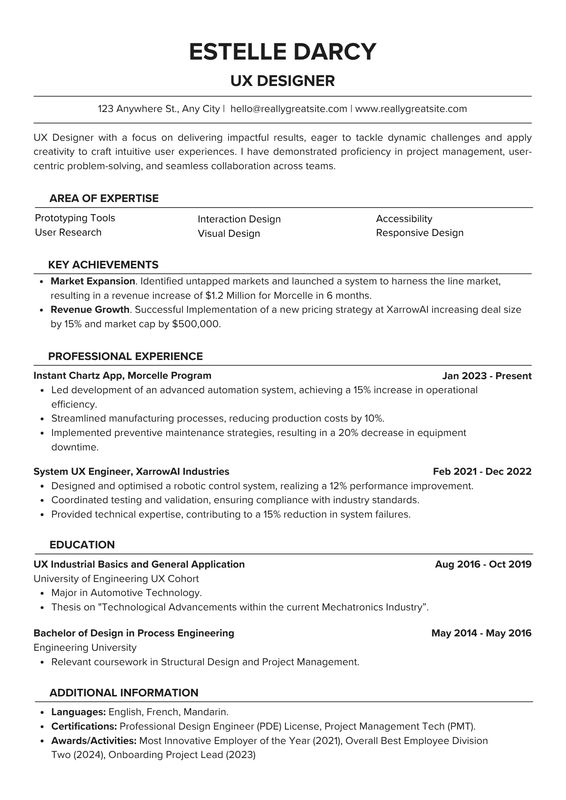 White-and-Black-Tech-Professional-Resume preview