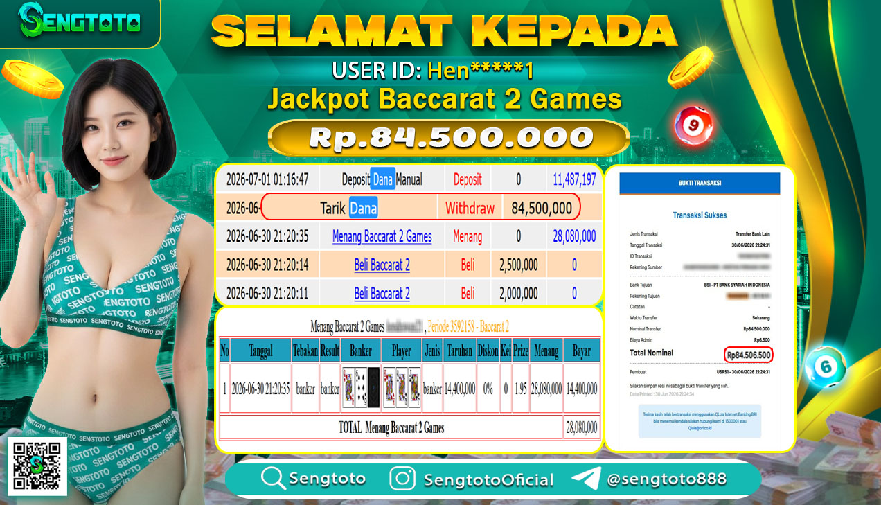BUKTI PEMBAYARAN LIVEGAME BACCARAT 2 GAMES