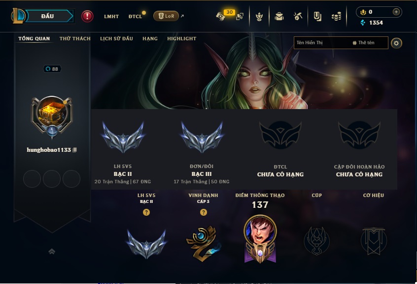 Acc LMHT # - Khung Bạc