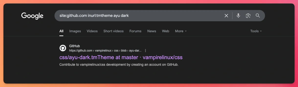 Using Google search operators to find TmThemes