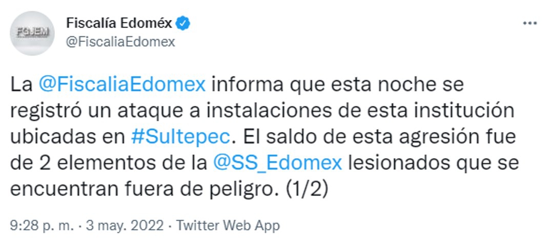 Comando armado ataca instalaciones de la Fiscalía de Edomex; hay heridos