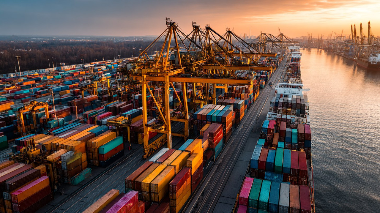 Современный грузовой терминал в Китае