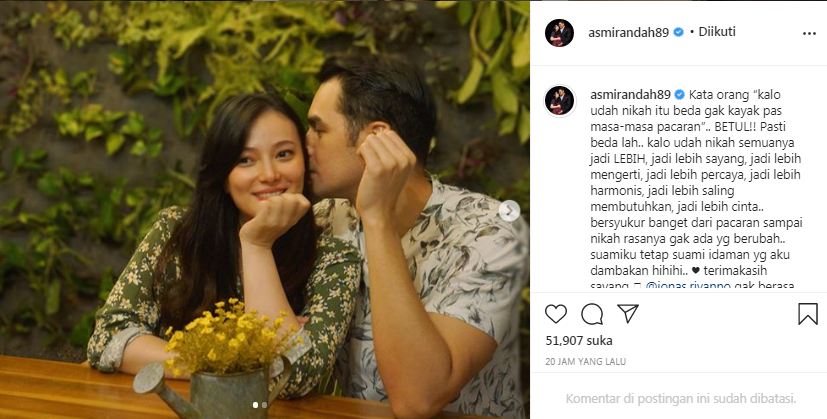 Momen bahagia Asmirandah dan Jonas Rivanno