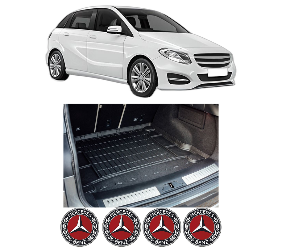 Tavita Portbagaj MERCEDES-BENZ B-CLASS Sports Tourer (W246, W242) din 2011-2018, Protectie Portbagaj Auto, 4x Stickere auto cu MERCEDES-BENZ