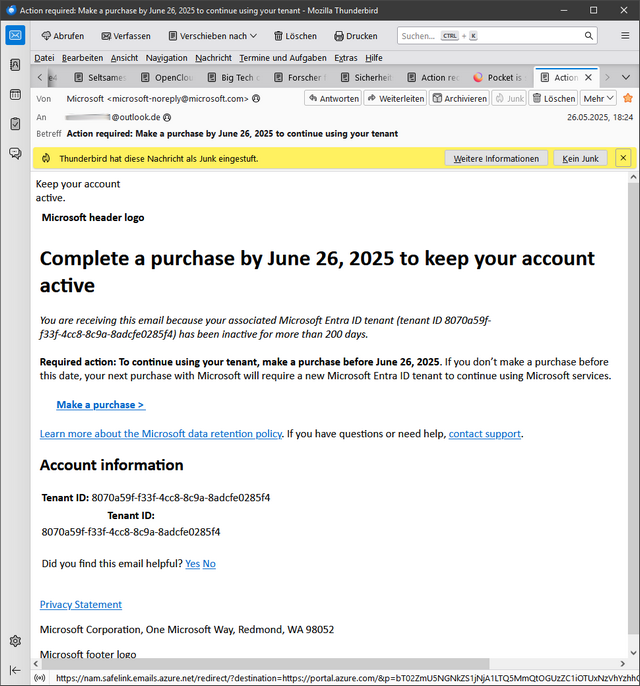 Microsoft SPAM-Mail ?
