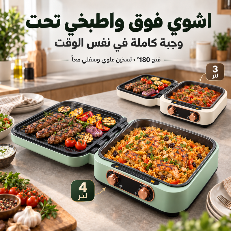 الشواء والطهي في نفس الوقت بجريل إيرليس