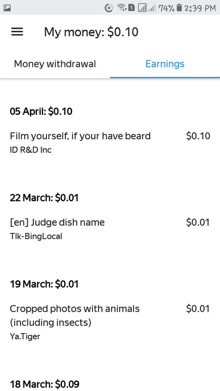 My Earning Toloka Yandex